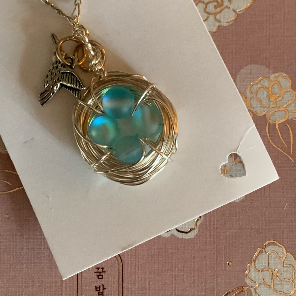 Sterling Silver Birds Nest Necklace